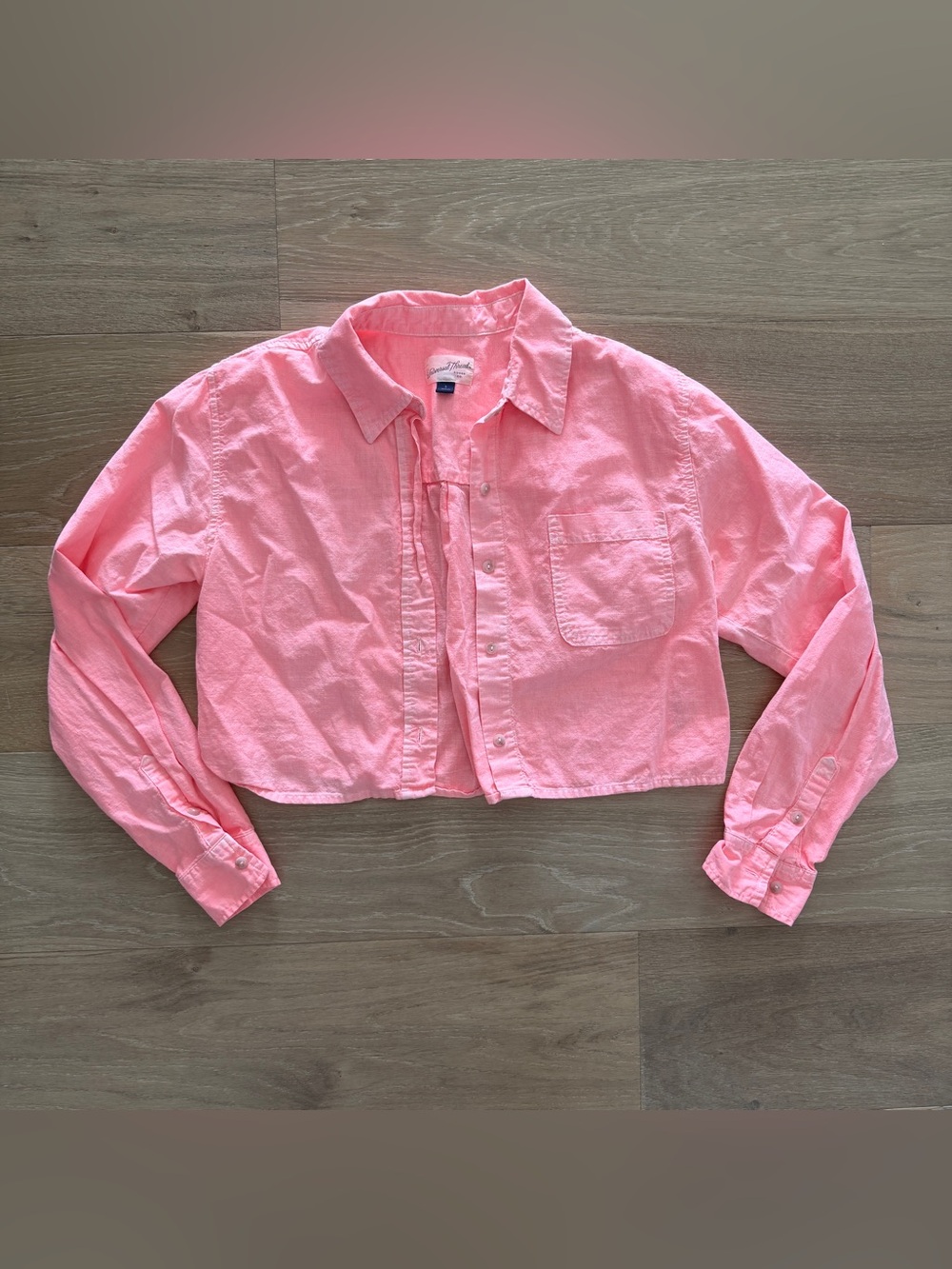 Universal Thread pink cropped long sleeve button down